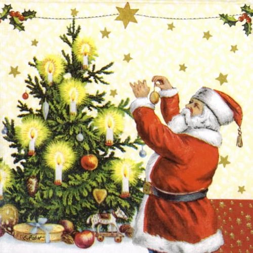 Paper Napkin - Carola Pabs: Santa & Tree