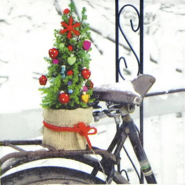 Paper Napkin - Carmosino: Christmas Bicycle
