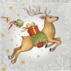 Paper Napkin - Flying Deer Silver