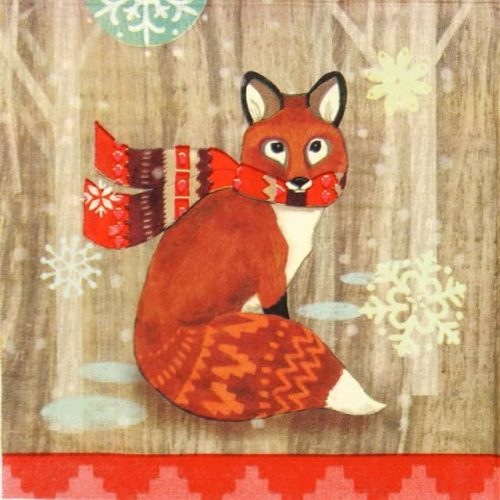 Paper Napkin - Jennifer Brinley: Fox with Scarf