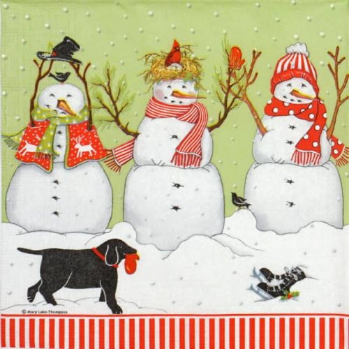 Paper Napkin - Funny Snowmen
