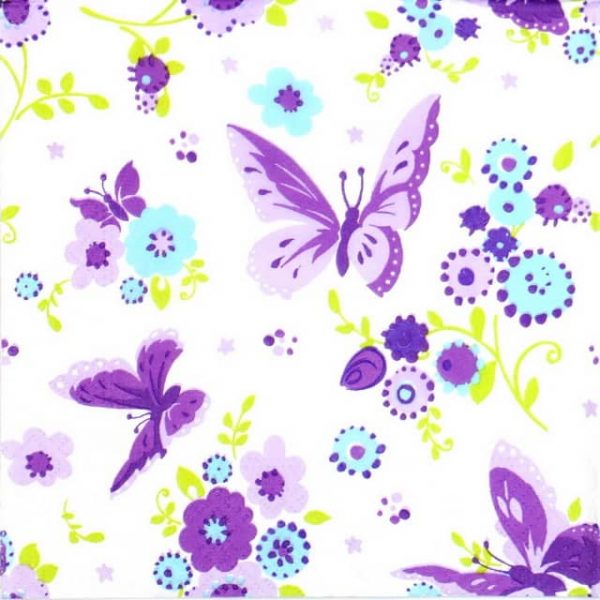 Paper Napkin - Purple Butterfly