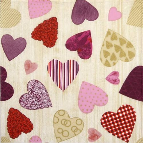 Paper Napkin - Colourful Hearts