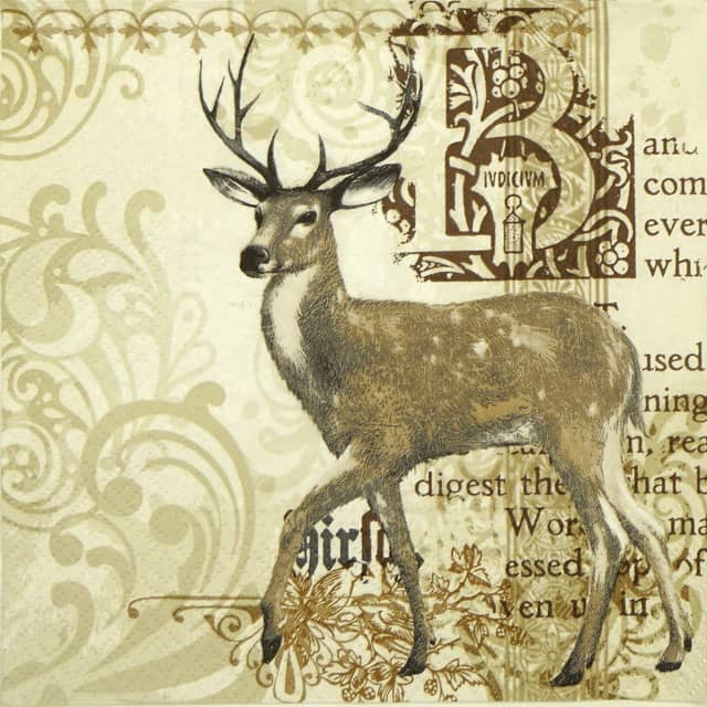 Paper Napkin - Deer Ornaments