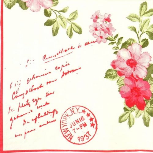 Paper Napkin - Stamp & Flower Red
