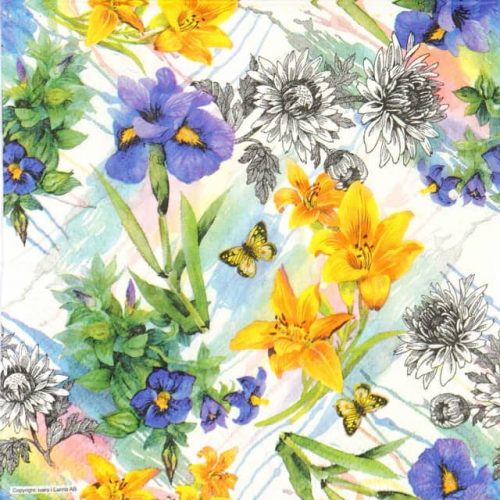 Paper Napkin - Colourful Lily