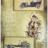 Rice Paper - Vintage Old Cars Ocher