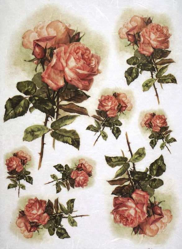 Rice Paper - Pink Roses