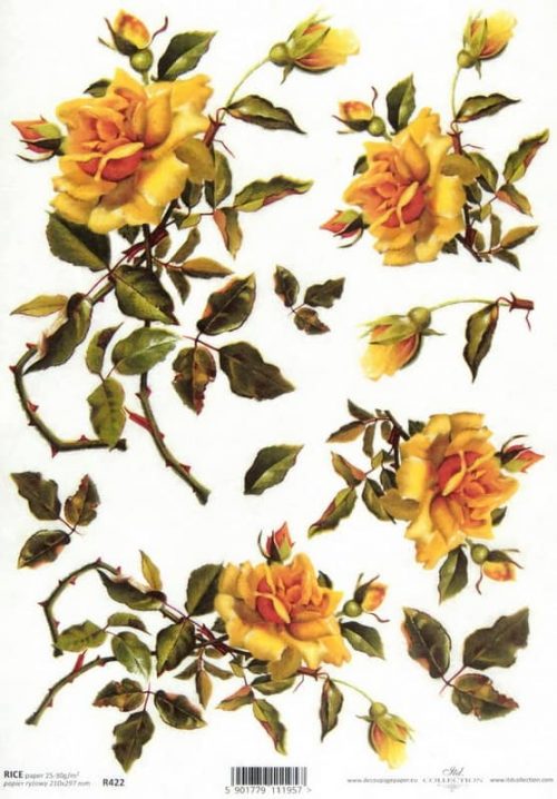 Rice Paper - Yellow Roses