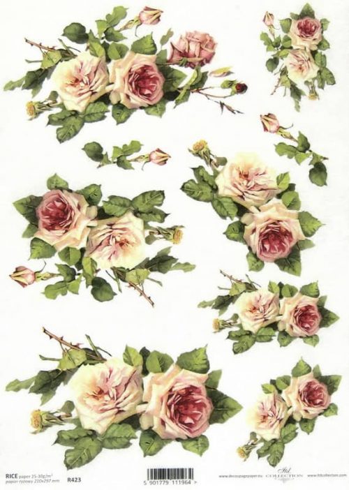 Rice Paper - Pastel Roses