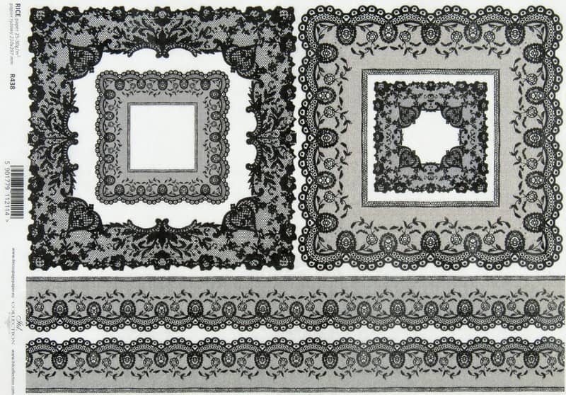Rice Paper - Vintage Black Lace Frame