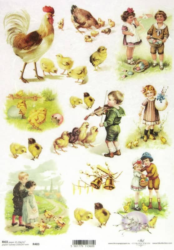 Rice Paper - Easter Cottage Children