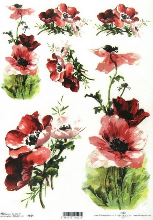 Rice Paper - Painted Flowers