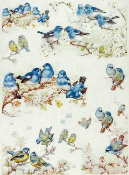 Rice Paper - Blue Birds