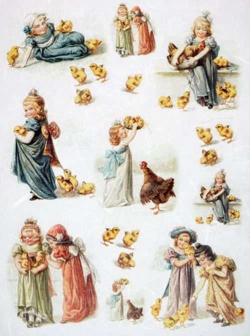 Rice Paper - Vintage Easter Girls