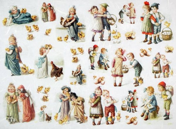 Rice Paper - Vintage Easter Children