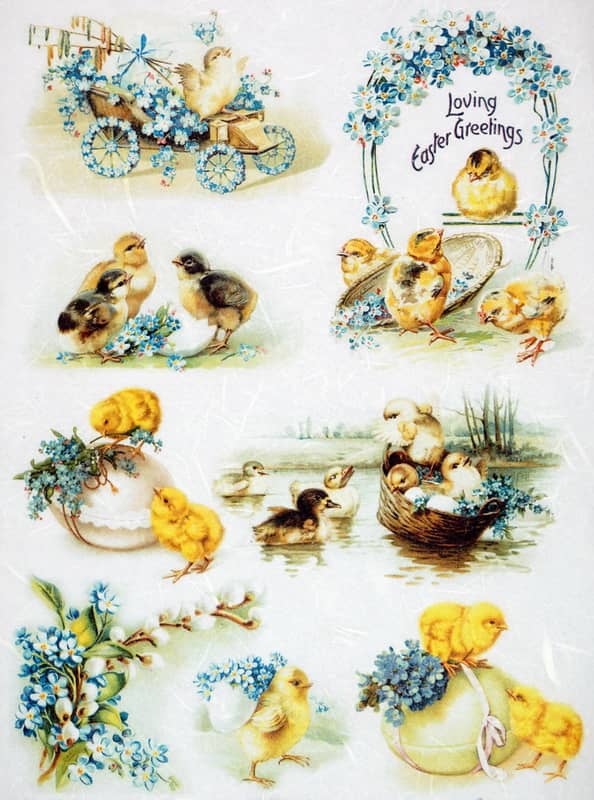 Rice Paper - Vintage Happy Easter M