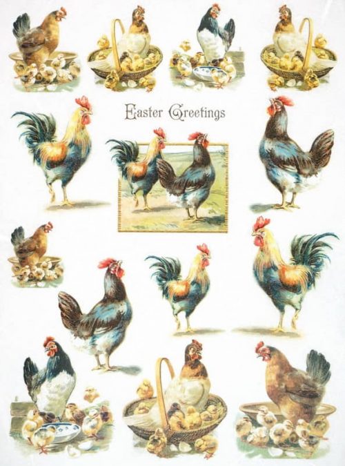 Rice Paper - Vintage Easter Farm