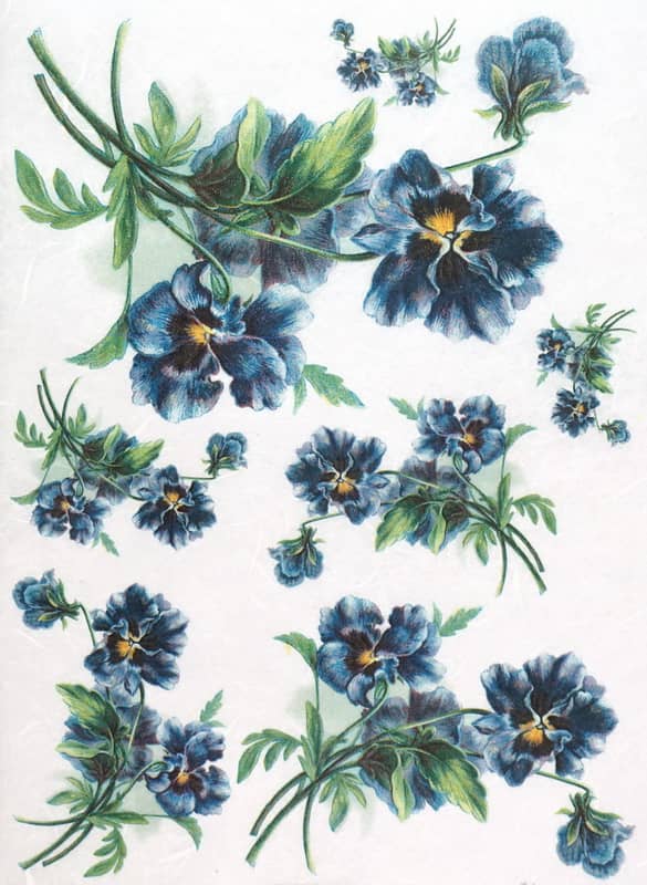 Rice Paper - Blue Flowers