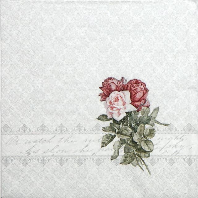 Paper Napkin - Rose Bouquet Ornament