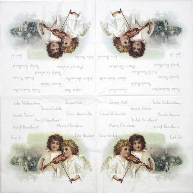 Paper Napkin Angels Playing Violin Napkin Shop
