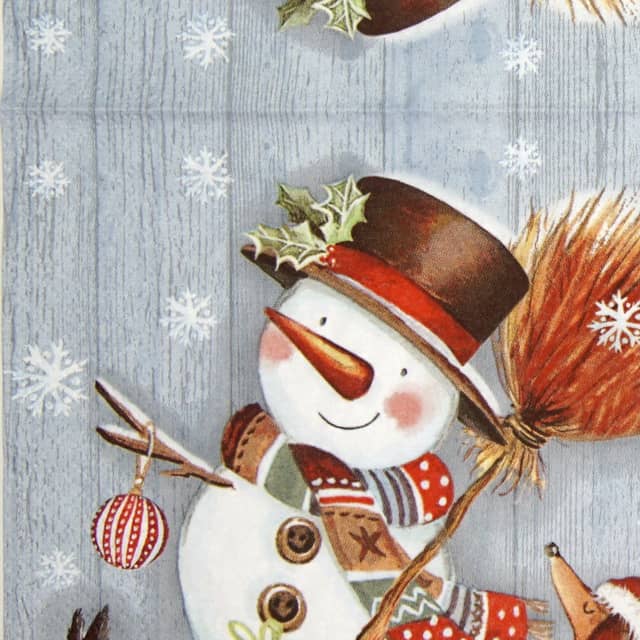 Lunch Napkins (20) - Snowman with Broomstick