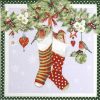 Paper Napkin - Chaussettes avec Guirlande green