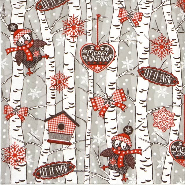 Paper napkin Birchwood at Wintertime grey Ti-flair_317705