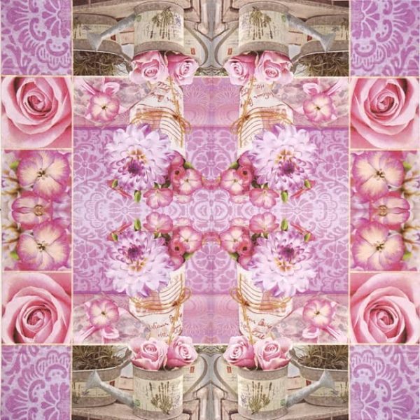 Paper Napkin - Rose Floral Collage