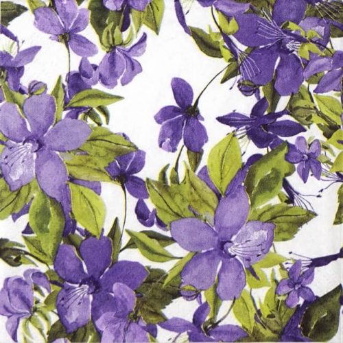 Cocktail Napkins - Flowering Clematis Lilac (20 pieces)
