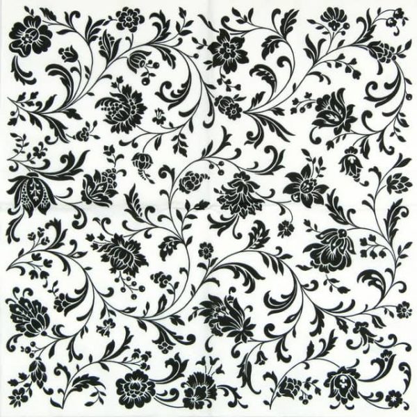 Lunch Napkins (20) -  Arabesque White and Black