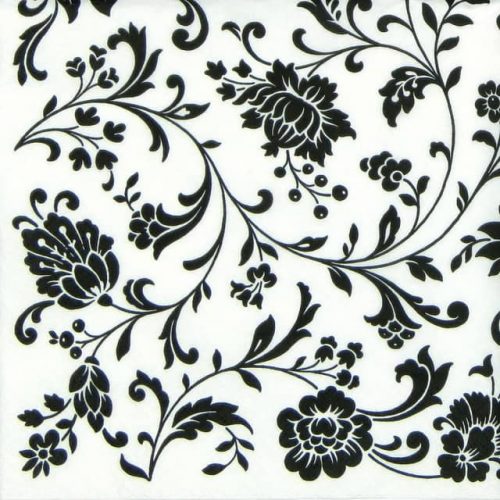 Lunch Napkins (20) -  Arabesque White and Black