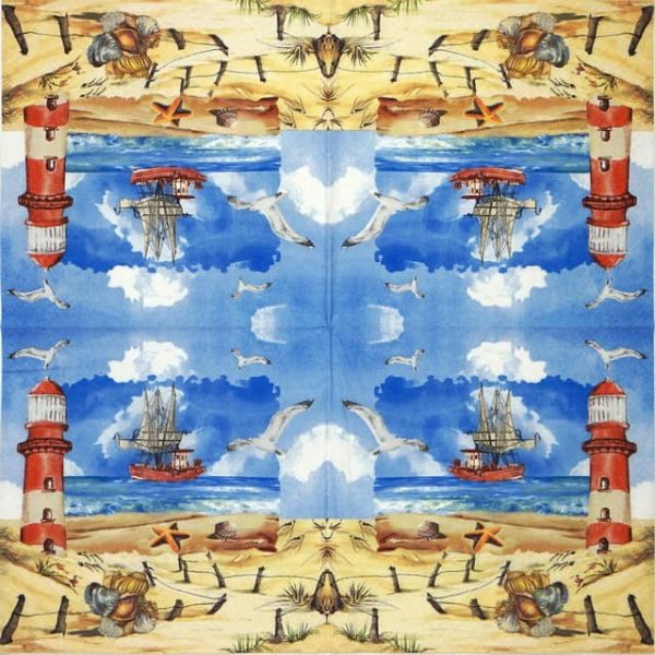 Paper Napkin - Fishing on the Coast - Image 2