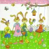 Paper Napkin - Easter Rabbit Family