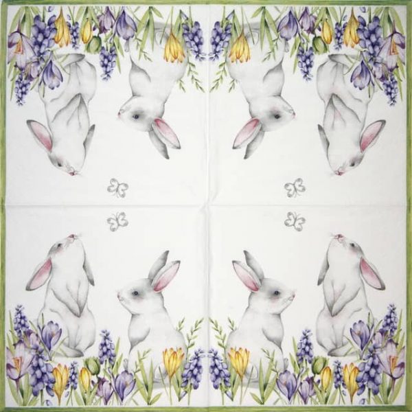 Paper Napkin - Bunnies in Spring