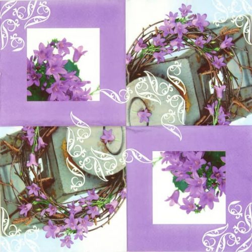 Paper Napkin - Violet Bellflowers