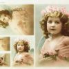 Rice Paper - Old Pictures Girls in Pink (22 x 32cm)
