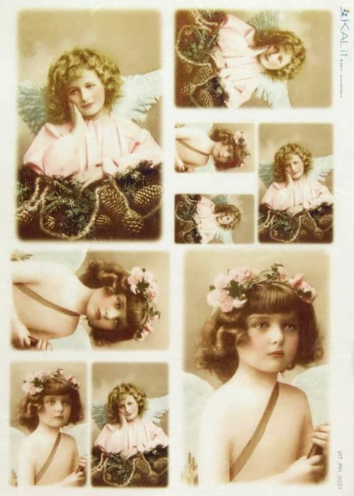 Rice Paper - Old Pictures Angels  (22 x 32cm)