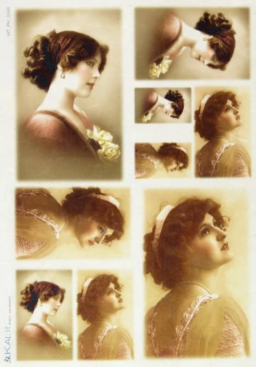 Rice Paper - Old Pictures Beautiful Lady (22 x 32cm)