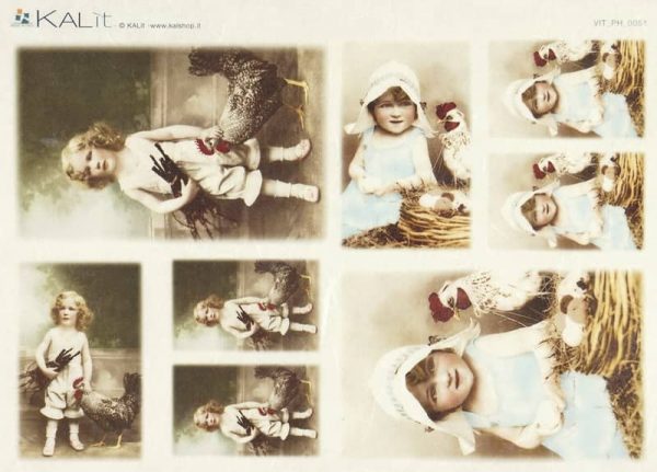Rice Paper - Old Pictures Farm Girls (22 x 32cm)
