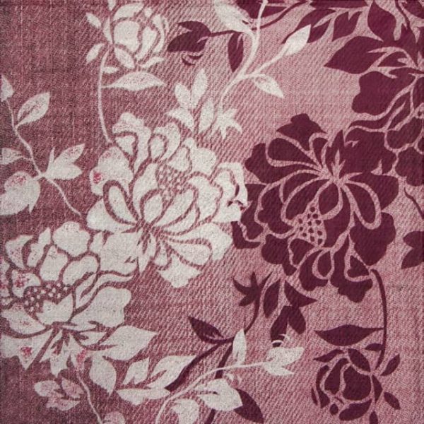 Paper Napkin - Burgundy Flower