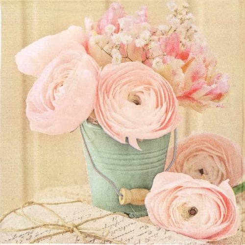Paper Napkin - Bucket of Roses