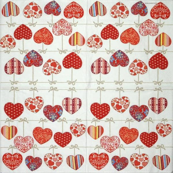 Paper Napkin - Hearts on Wire