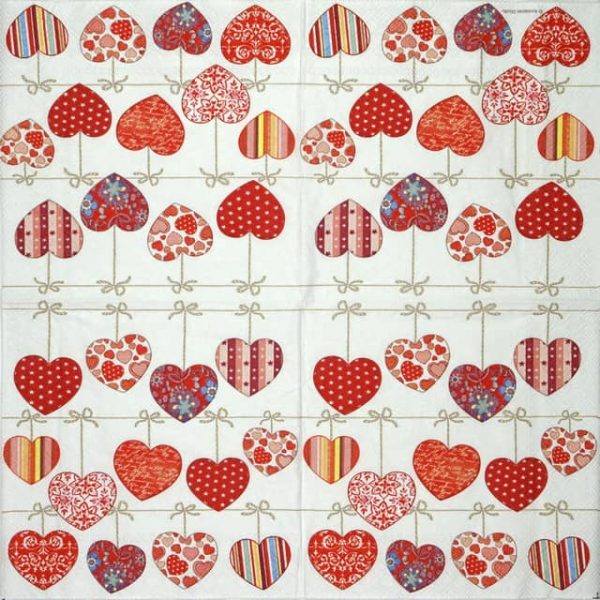 Paper Napkin - Hearts on Wire - Image 2