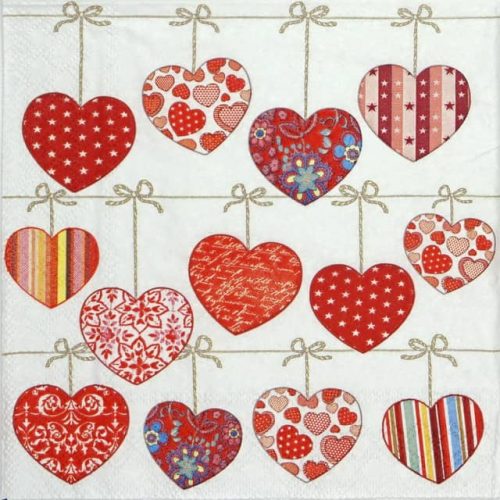 Paper Napkin - Hearts on Wire
