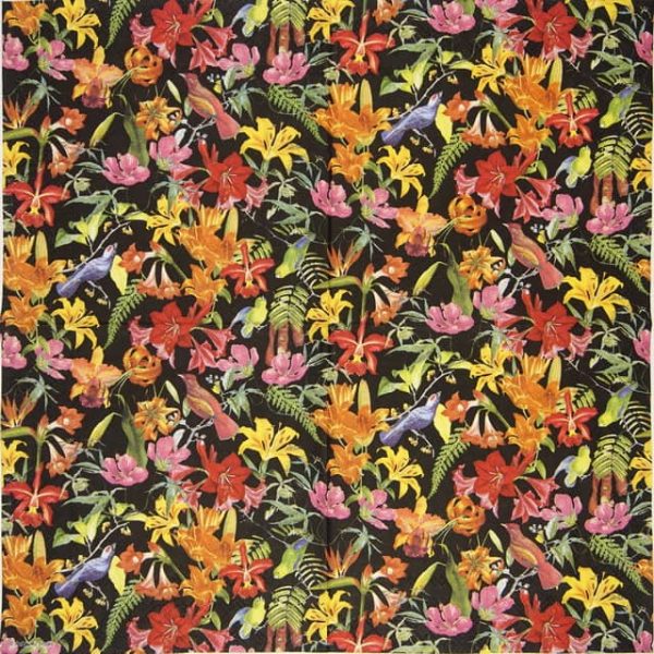 Lunch Napkins (20) - Paradise Birds black