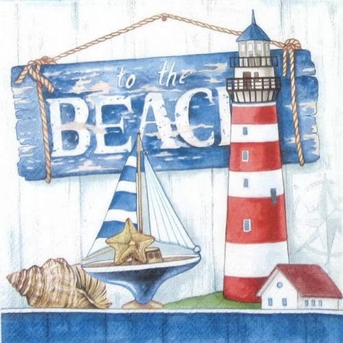 PSingle Decoupage Napkin - To the Beach