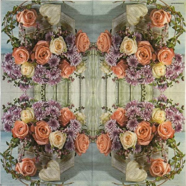 Lunch Napkins (20) - Roses and Chrysanthemums - Image 2
