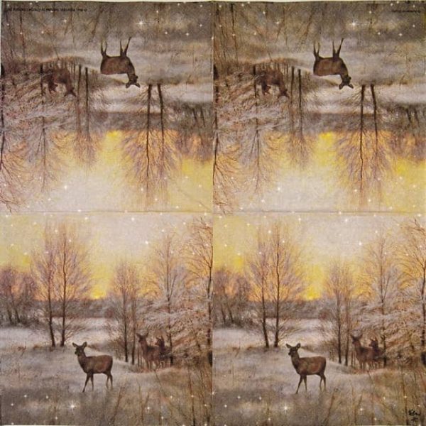 Paper Napkin - Deer at Sunset