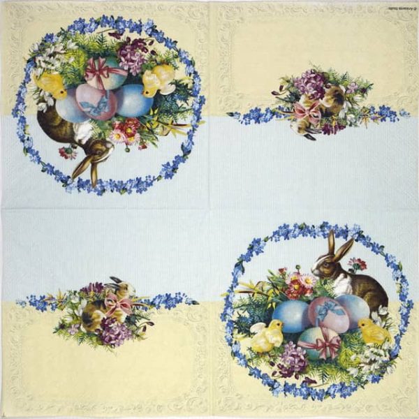 Paper Napkin - Easter Egg Wreath